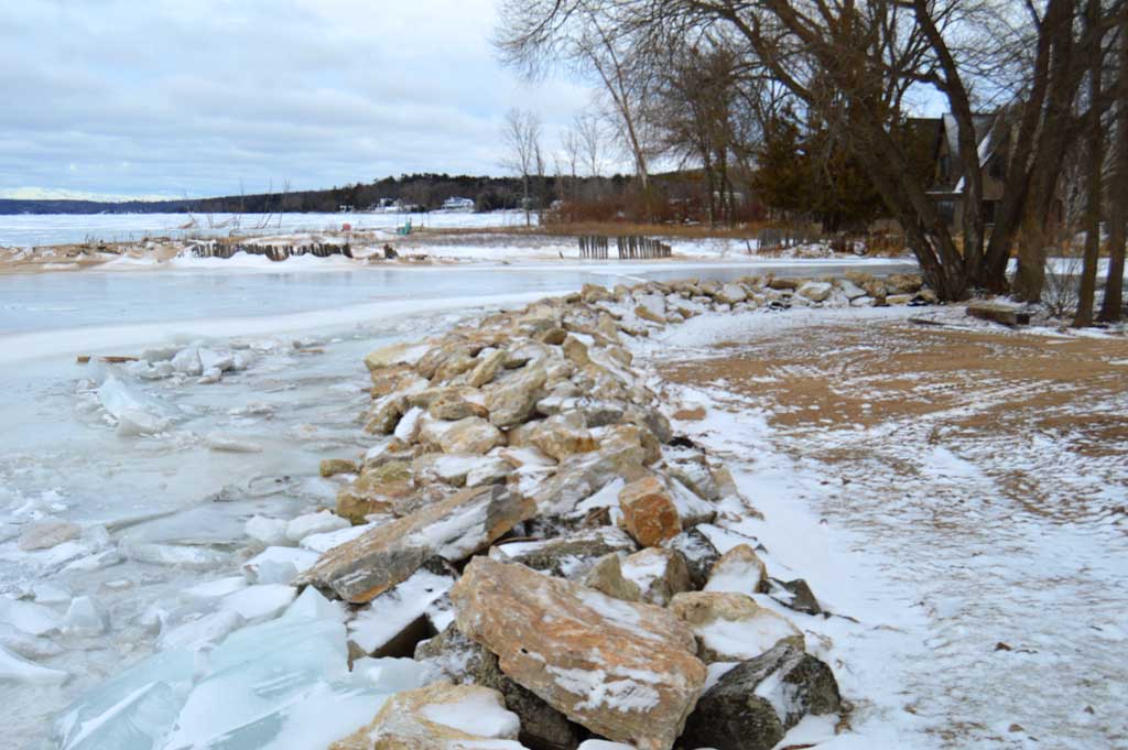 Nebel Construction provides Door County with natural stone shoreline protection